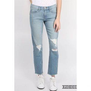 ▫️Frame▫️Le Boy Distressed Cropped High Rise Jeans